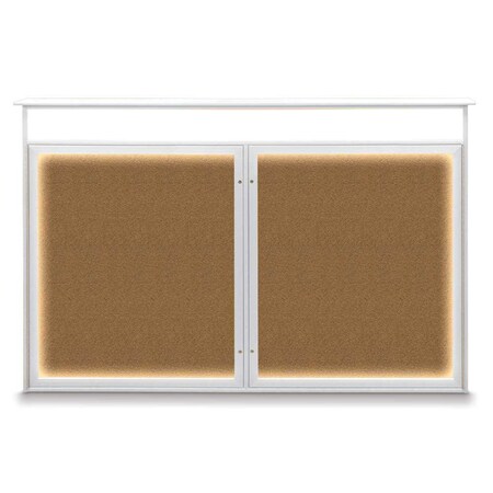 United Visual Products Sliding Door Wood Corkboard, 48"x36", Waln, UV9003OCS-WALNUT-SURF UV9003OCS-WALNUT-SURF
